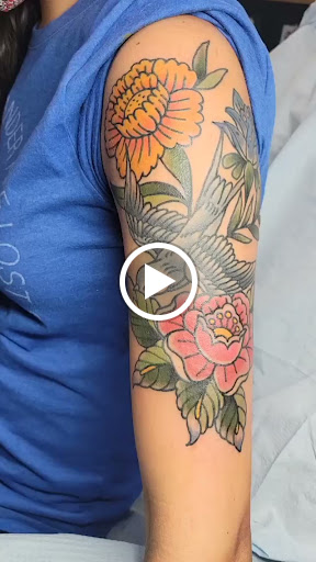 Explore elbow tattoo ideas for men, creative tattoo ideas in Libertyville, available at Lucky Seven Tattoo