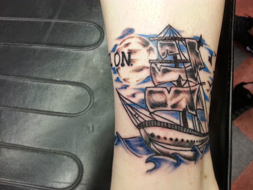 Explore skull tattoo ideas for men, creative tattoo ideas in Oxford, available at Opus Land Tattoo co.