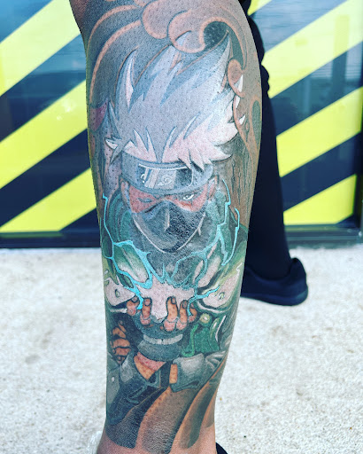 Explore leg tattoo idea, creative tattoo ideas in Houston, available at Horitian Tattoo
