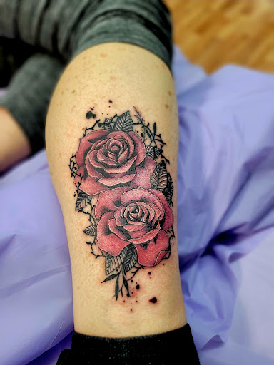 Explore tattoo skull sleeve ideas, creative tattoo ideas in Benton, available at Spectrum Tattoo