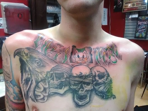 Explore globe tattoo ideas, creative tattoo ideas in Des Moines, available at Expo Piercing Ink