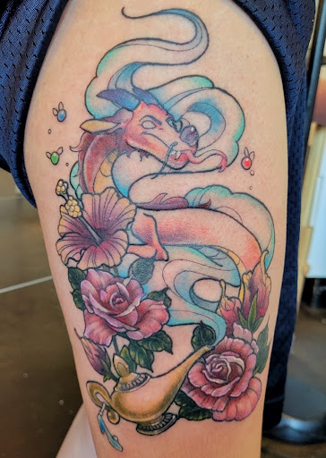 Explore afro samurai tattoo ideas, creative tattoo ideas in Raleigh, available at Raleigh Tattoo Company