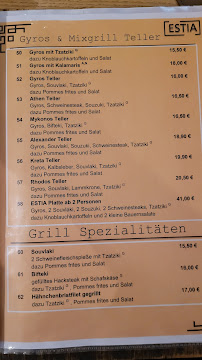 Carte du Restaurant Estia - Siegen à Siegen