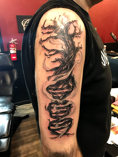 Explore death star tattoo ideas, creative tattoo ideas in Jonesboro, available at Gallery Of Ink Tattoo Shop