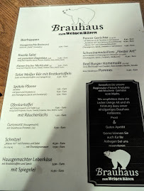 Carte du Brauhaus zum Weißen Bär à Düsseldorf