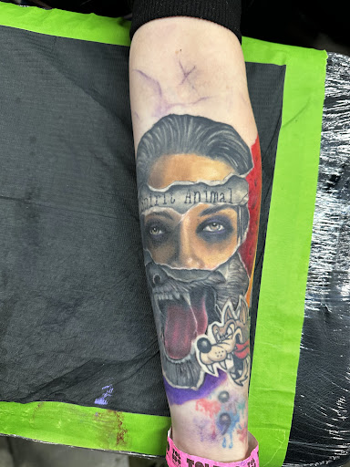 Explore western sleeve tattoo ideas, creative tattoo ideas in Tiffin, available at Ink Element Tattoo Studio