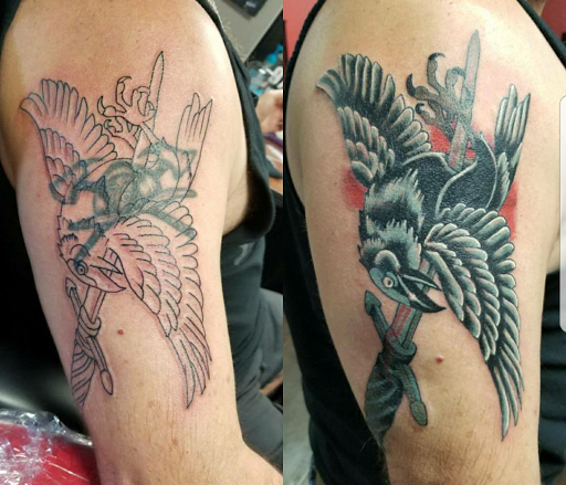 Explore hunting fishing tattoo ideas, creative tattoo ideas in Rowlett, available at Fresh Image Tattoo Studios