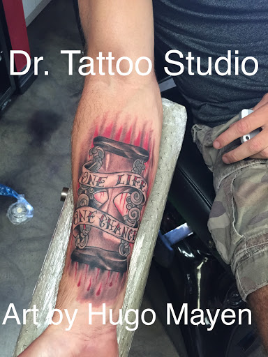 Explore ideas for leg sleeve tattoos, creative tattoo ideas in Garden Grove, available at Dr. Tattoo Studio