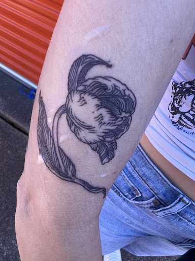 Explore snorlax tattoo ideas, creative tattoo ideas in Houston, available at Rose & Dagger Tattoo