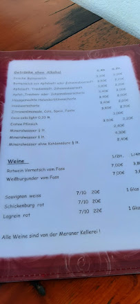Gasthaus Steinegg à Tirol menu