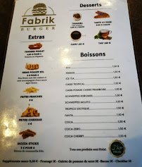Fabrik Burger à Lille carte