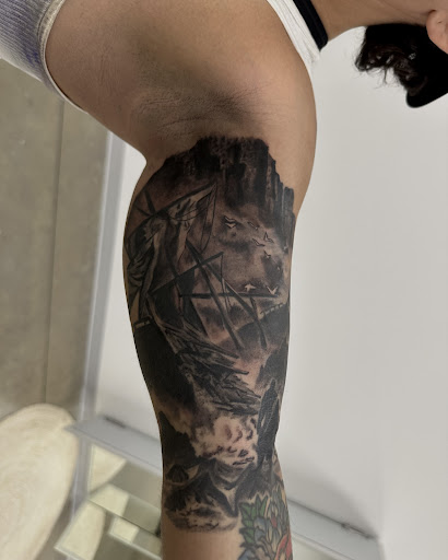 Explore st michael the archangel tattoos ideas, creative tattoo ideas in Hutto, available at Upside Tattoo