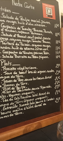 Restaurant a table à Cassis (le menu)