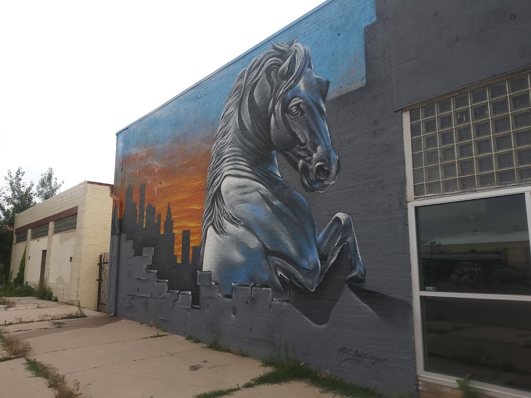 Blue Mustang Art Wall