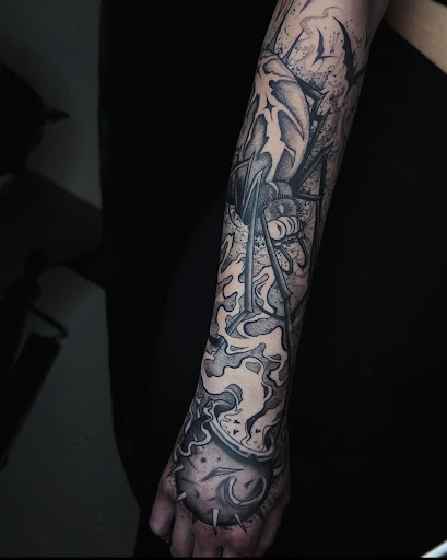 Explore simple black tattoo ideas, creative tattoo ideas in Albuquerque, available at Blacklist Tattoo Parlour Tattoo Shop in Albuquerque