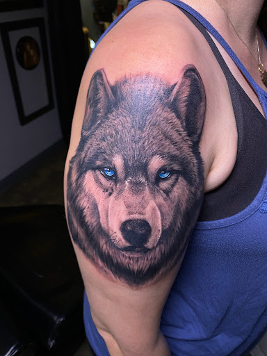 Find top of shoulder tattoo ideas for your next unique tattoo in Clovis at High Sierra Tattoo Co.