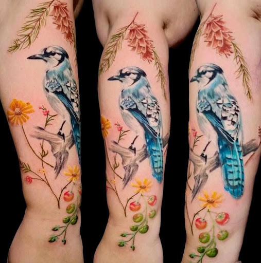 Explore skydiving tattoo ideas, creative tattoo ideas in Columbia, available at Black Widow Tattoo