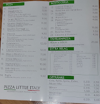 Menu du LITTLE ITALY Pizzeria 35625 Rechtenbach à Hüttenberg