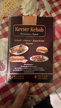 Kebab Kevser Kebab à Pays-de-Clerval (la carte)
