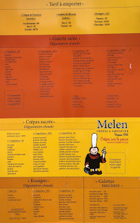 Menu du Crêperie Melen à Guilvinec