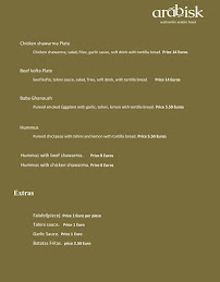 Menu / carte de Arabisk à Lisbon