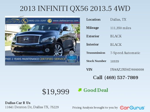 Used Car Dealer «Dallas Car R Us», reviews and photos, 11641 Denton Dr, Dallas, TX 75229, USA