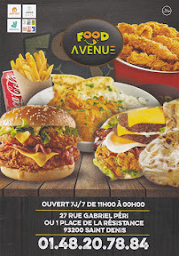 Restaurant Food Avenue à Saint-Denis menu