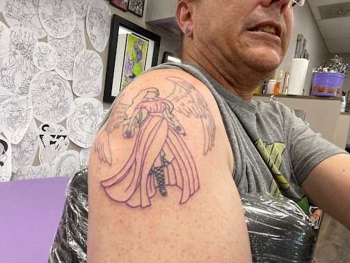 Explore leg tattoo men ideas, creative tattoo ideas in Virginia Beach, available at Whiskey River Tattoo
