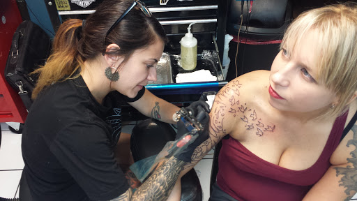 Explore shoulder flower tattoo ideas, creative tattoo ideas in Clarksville, available at No Egrets Tattoo Studio