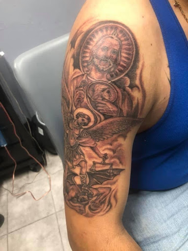 Explore mexican chest tattoo ideas, creative tattoo ideas in Waco, available at INKFLO TATTOO & PIERCING