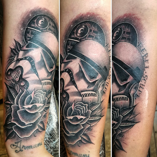 Explore bow tattoo ideas, creative tattoo ideas in Reading, available at Way Of Life Tattoo Studio