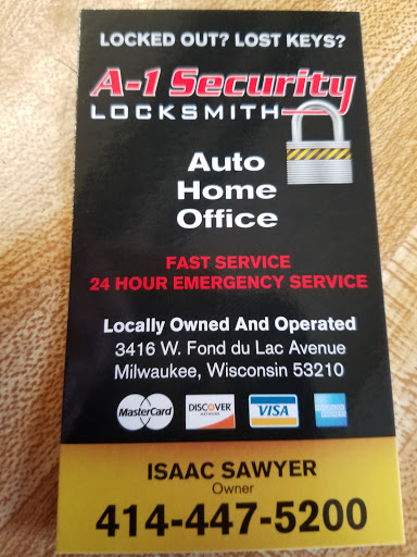 Locksmith «A-1 Security Locksmith», reviews and photos, 3416 W Fond Du Lac Ave, Milwaukee, WI 53210, USA