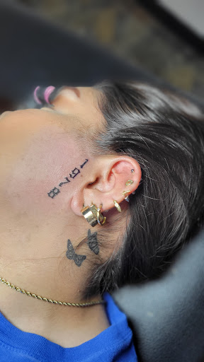 Explore collar tattoo ideas, creative tattoo ideas in Stockton, available at Tatt Me Up Studio