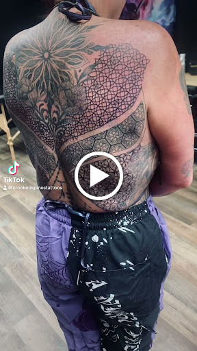 Explore tribal bear tattoo ideas, creative tattoo ideas in Lake City, available at Crooked Spines Tattoo Studio