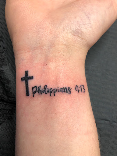 Explore trumpet tattoo ideas, creative tattoo ideas in North Tonawanda, available at Dark Side Ink Tattoo Studio