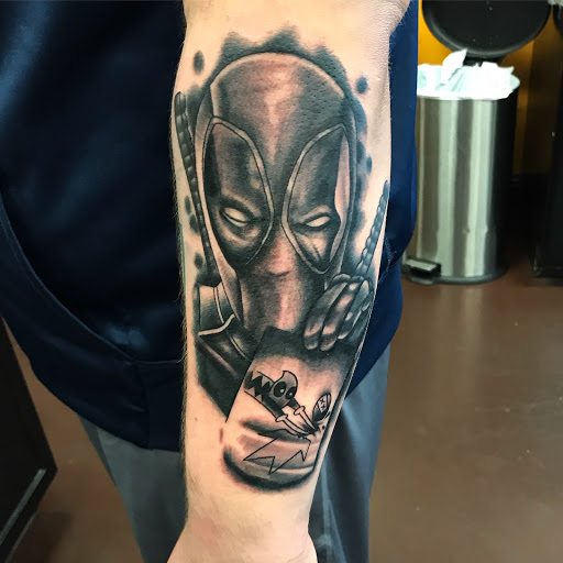 Explore men's skull tattoo ideas, creative tattoo ideas in Modesto, available at Dying Art Tattoo