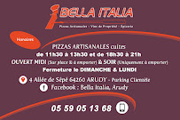 Pizzeria Bella Italia à Arudy (le menu)