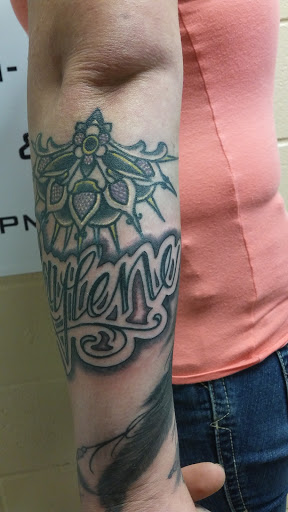 Explore destiny name tattoo ideas, creative tattoo ideas in Freeport, available at Broken Moon Tattoos