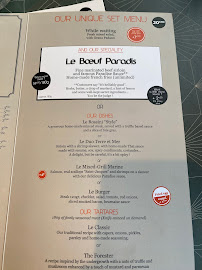 Restaurant de viande L'Assiette au Bœuf à Metz (le menu)