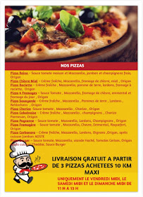 Menu / carte de LE TIME PIZZA à Saint-Saviol