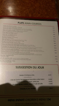 Le Tambour à Paris menu
