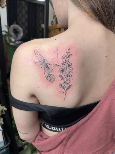 Explore puppy tattoo ideas, creative tattoo ideas in Kalama, available at Scarlets Web Tattoos