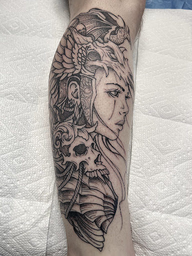 Explore tattoo of son's name ideas, creative tattoo ideas in Elkin, available at Black Bear Tattoo