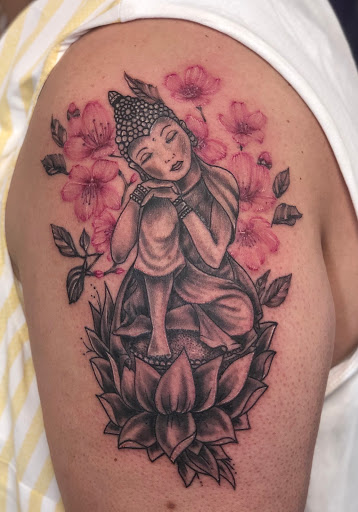 Explore tattoo half sleeve ideas girl, creative tattoo ideas in Goshen, available at Lady Luck Studio
