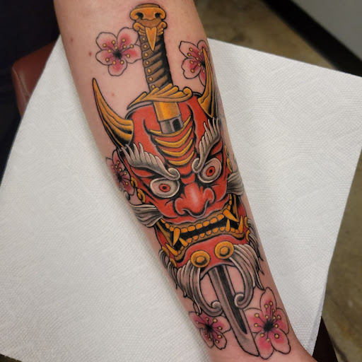 Explore angel tattoo sleeve ideas, creative tattoo ideas in Painesville, available at The Inkwell Tattoo Company