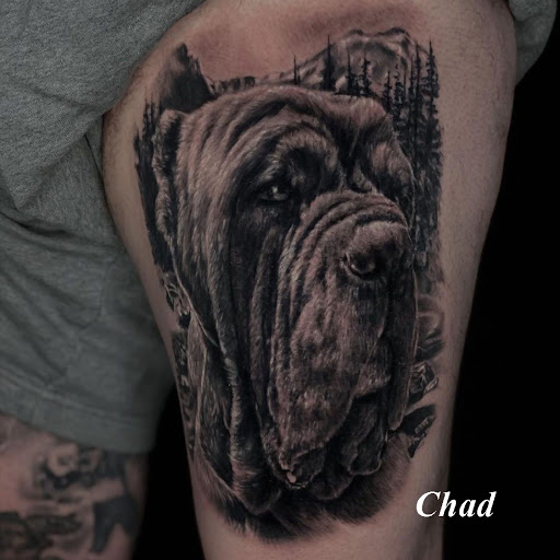 Explore cleavage tattoo ideas, creative tattoo ideas in Sanford, available at Venom Ink Tattoo