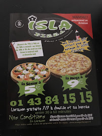 Pizzeria Isla Pizza. à Aulnay-sous-Bois (le menu)