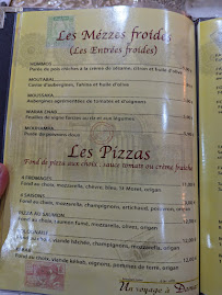 Restaurant syrien Un Voyage A Damas à La Rochelle (le menu)