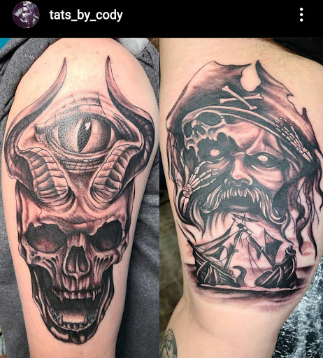 Explore leg tattoo men ideas, creative tattoo ideas in Calimesa, available at County Line Tattoo