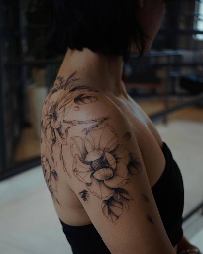 Explore mens back tattoo idea, creative tattoo ideas in Culver City, available at PW Gallery
